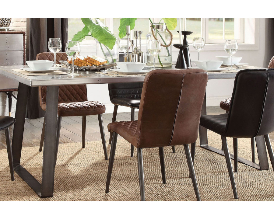 ACME - Kaylia Dining Table in Aluminum/Gunmetal