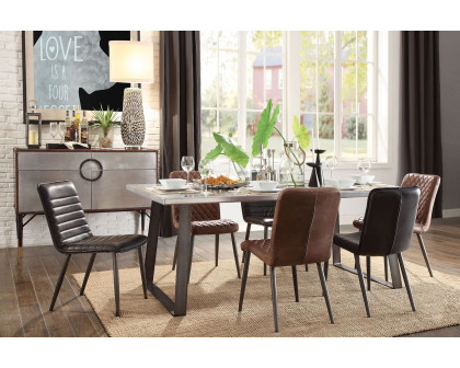 ACME - Kaylia Dining Table in Aluminum/Gunmetal