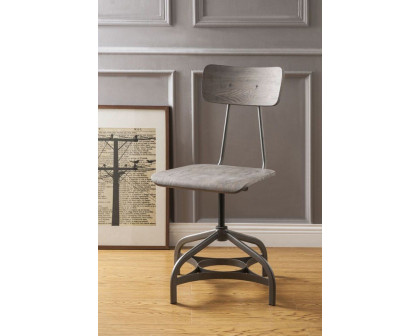 ACME - Jonquil Side Chair with Swivel (Set-2) in Gray Oak/Sandy Gray