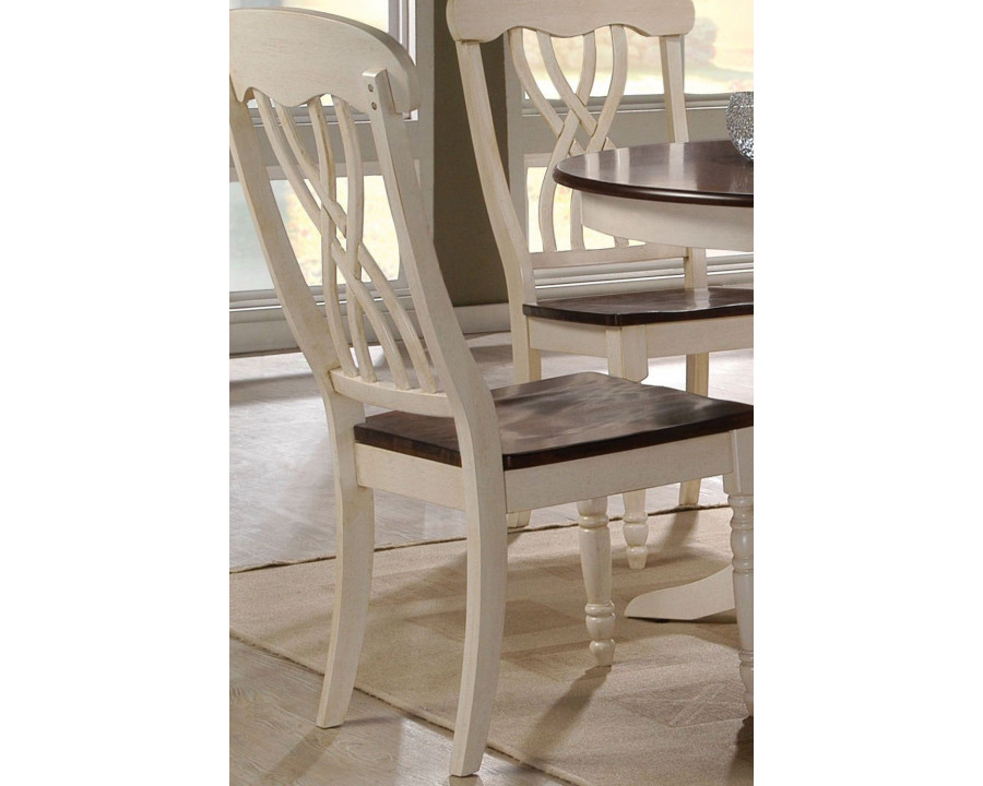 ACME - Dylan Side Chair (Set-2) in Buttermilk/Oak