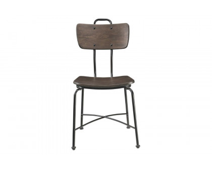 ACME - Garron Side Chair (Set-2) in Walnut/Black