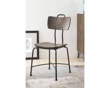 ACME - Garron Side Chair (Set-2) in Walnut/Black