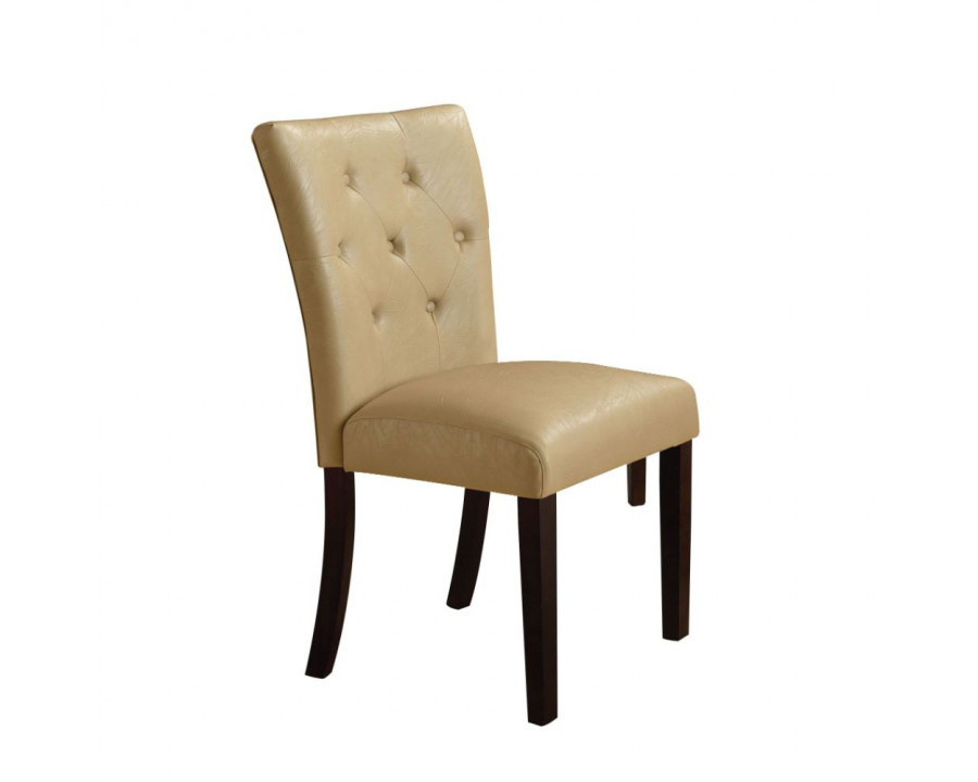 ACME - Bethany Side Chair (2Pc) in Cream PU/Walnut