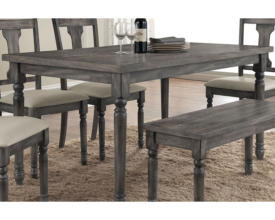 ACME - Wallace Dining Table in Weathered Gray