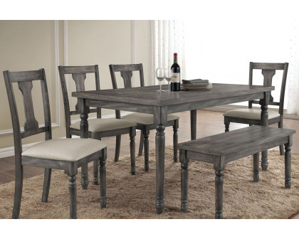 ACME - Wallace Dining Table in Weathered Gray