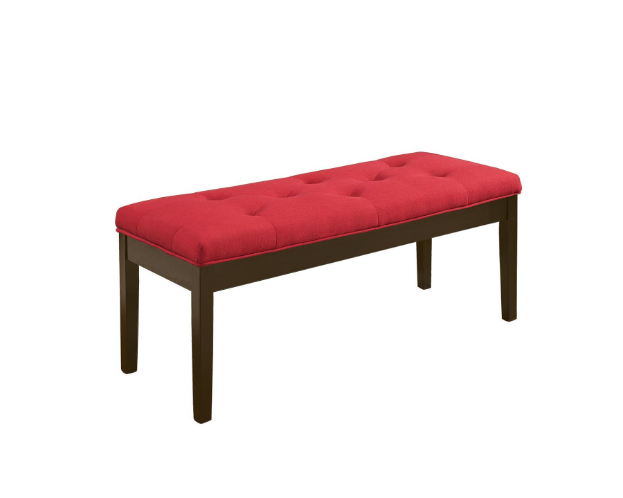 ACME - Effie Bench in Red Linen/Walnut