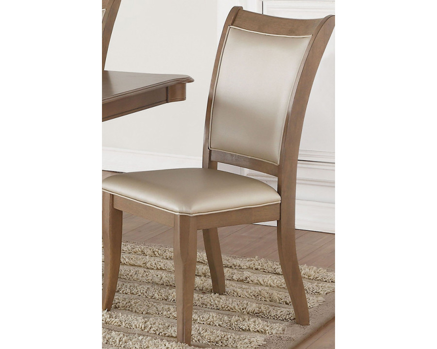 ACME - Harald Side Chair (Set-2) in Beige/Gray Oak