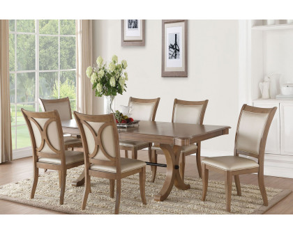 ACME - Harald Side Chair (Set-2) in Beige/Gray Oak