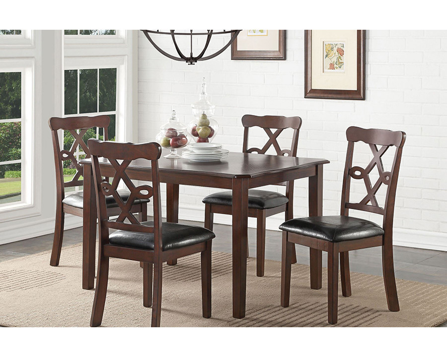 ACME - Ingeborg 5PC Pack Dining Set in Black/Espresso