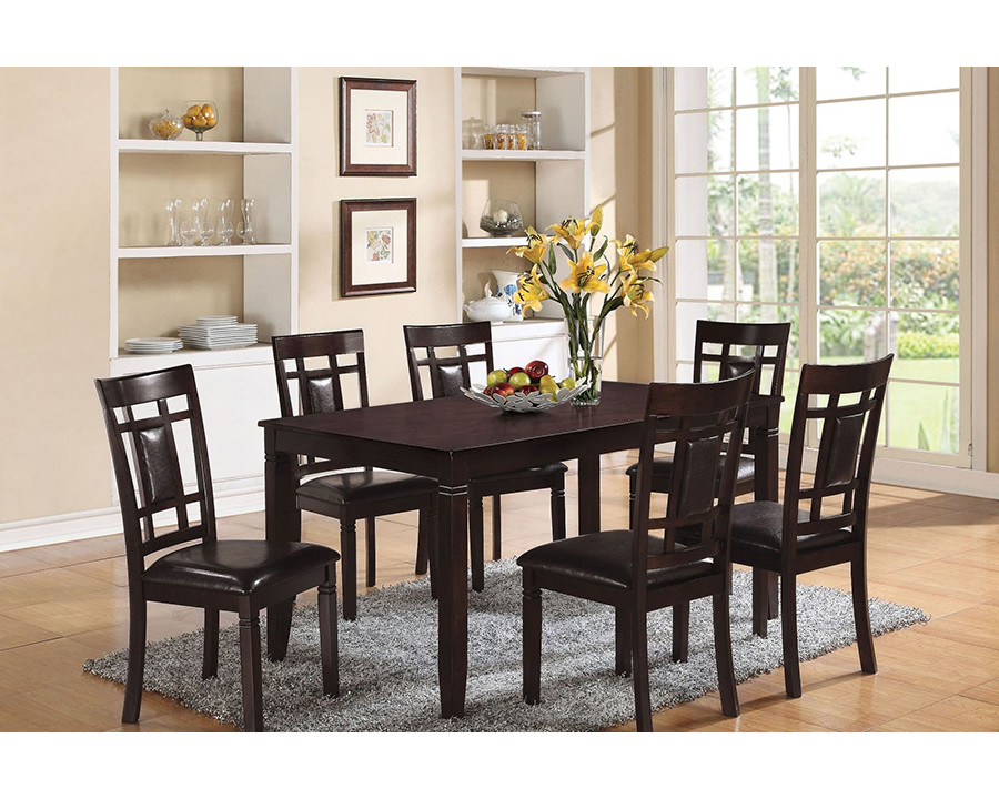 ACME - Sonata 7PC Dining Set in Espresso/Espresso