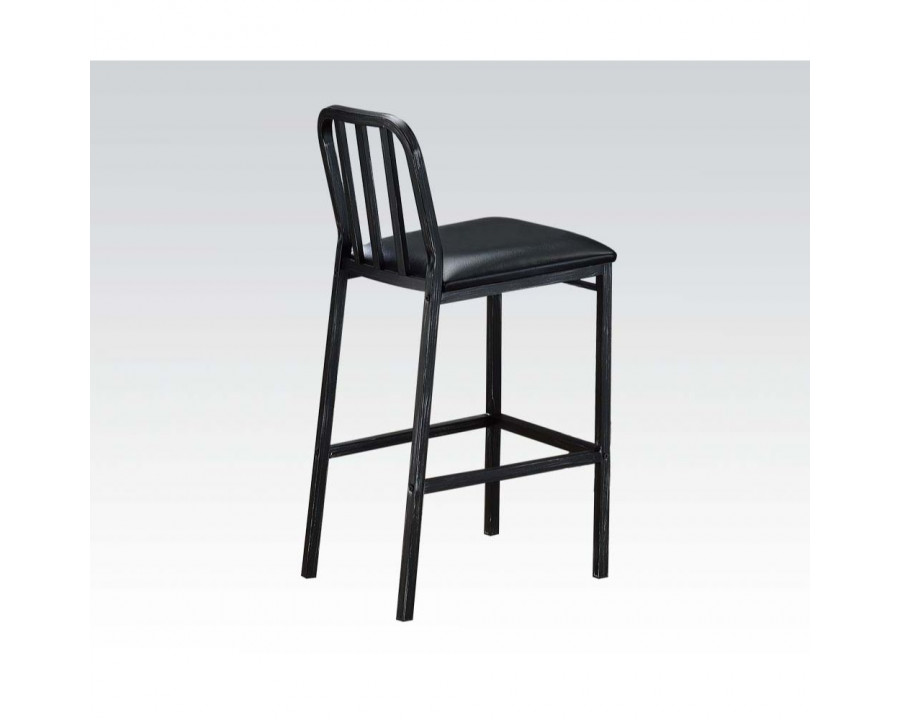 ACME - Jodie Bar Chair (Set of 2) in Black/Antique Black