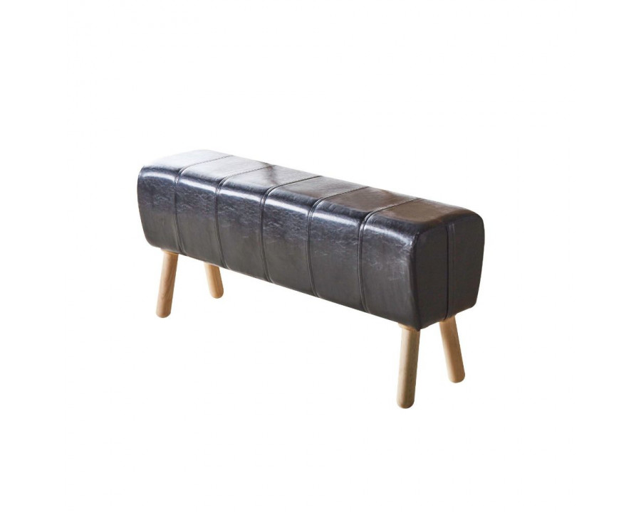 ACME - Dessa Bench in Black PU/Natural