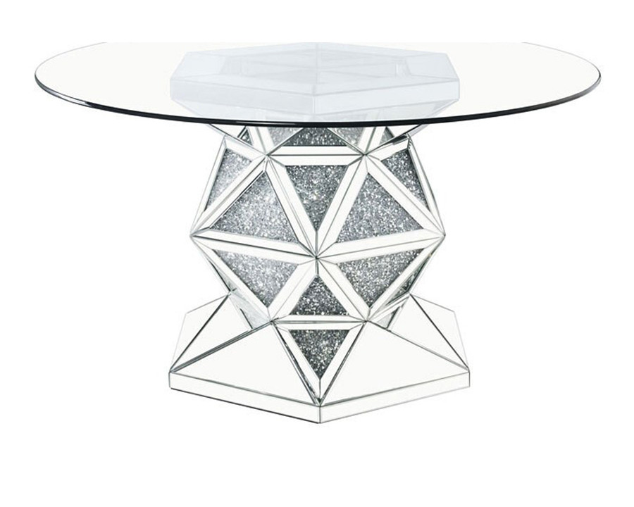 ACME - Noralie Dining Table in Mirrored/Faux Diamonds (72145)