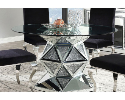 ACME - Noralie Dining Table in Mirrored/Faux Diamonds (72145)