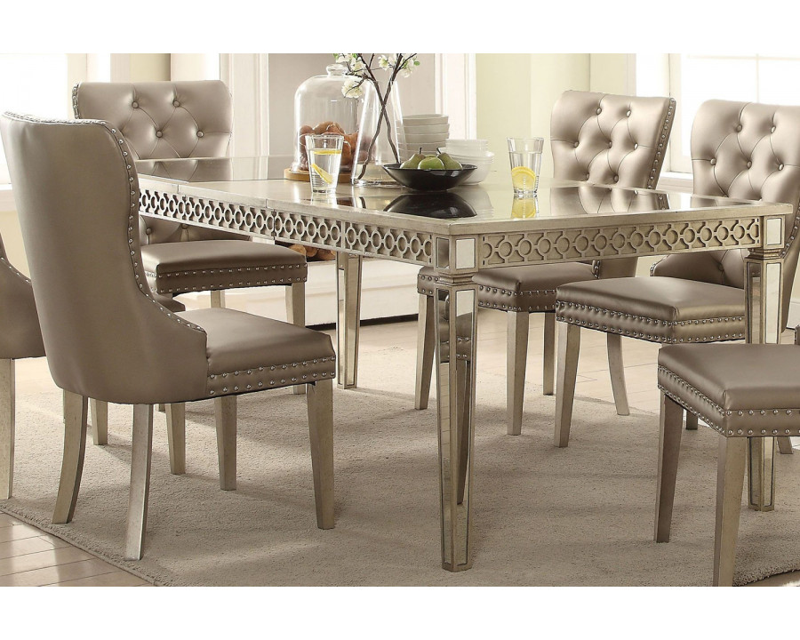 ACME - Kacela Dining Table in Mirrored/Champagne