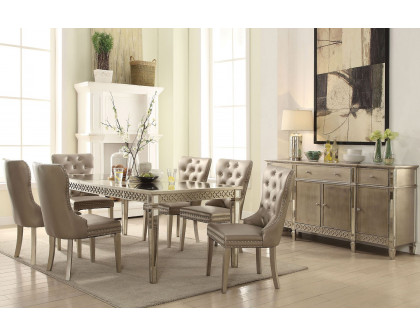 ACME - Kacela Dining Table in Mirrored/Champagne