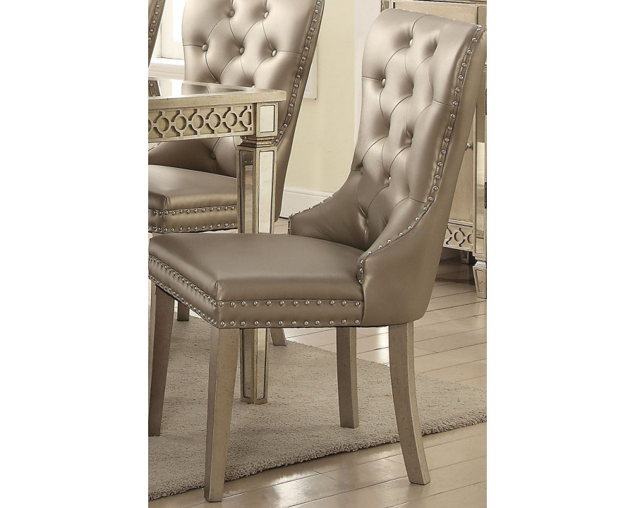 ACME - Kacela Side Chair (Set-2) in Champagne/Champagne