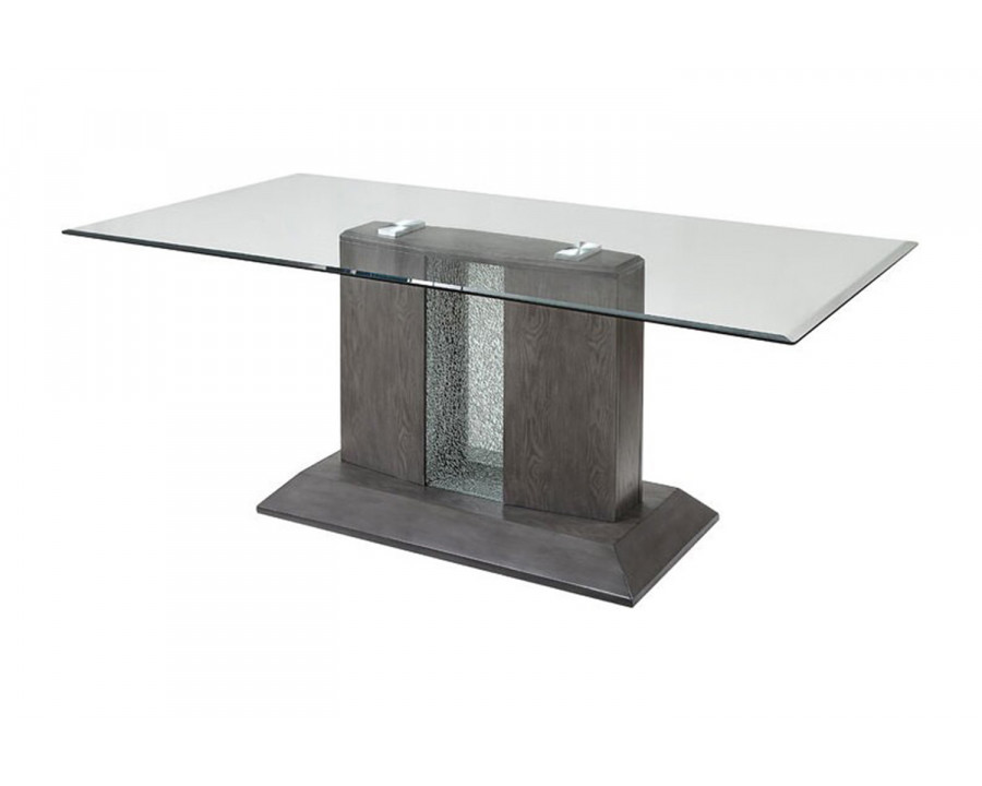 ACME - Belay Dining Table in Glass Top/Gray Oak