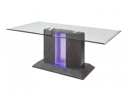 ACME - Belay Dining Table in Glass Top/Gray Oak