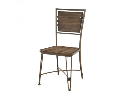 ACME - Jodoc Side Chair (2Pc) in Walnut/Gunmetal