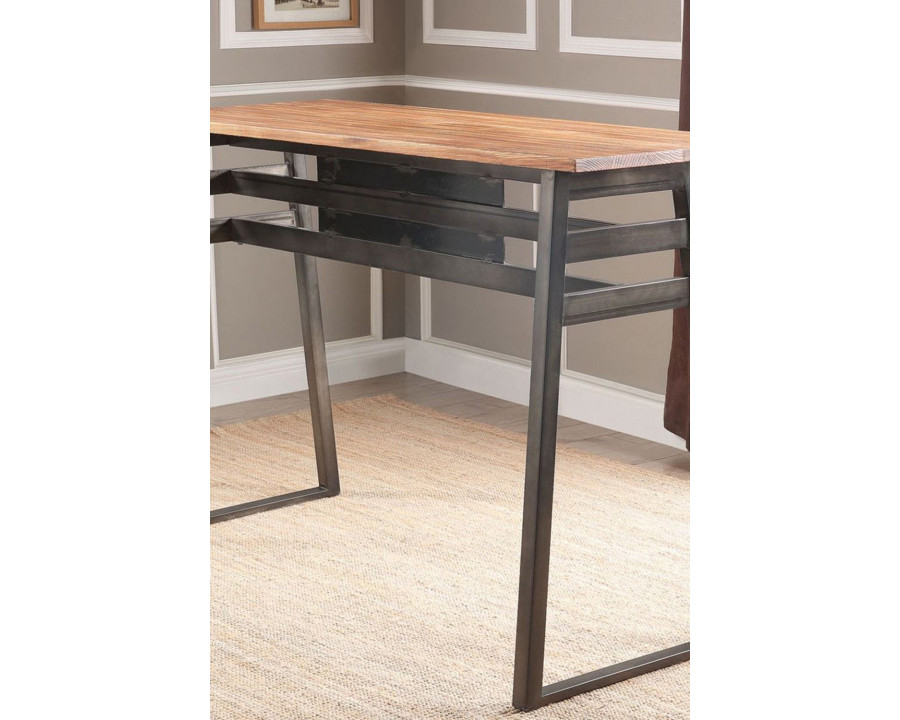 ACME - Scarus Bar Table in Natural/Gunmetal