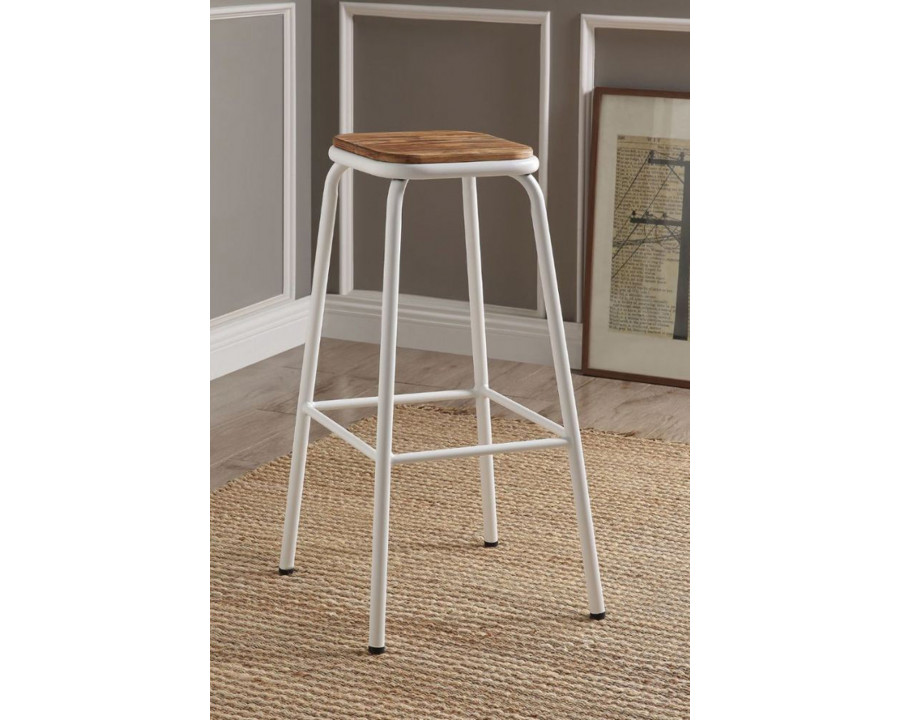 ACME Scarus Bar Stool Set of 2 - Natural and White