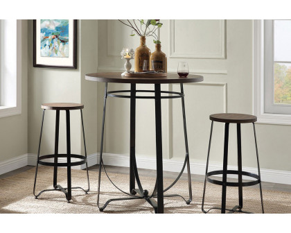 ACME - Nirav 3PC Bar Table Set in Walnut/Black