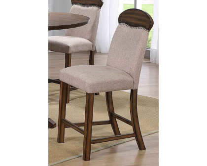 ACME - Maurice Counter Height Chair (Set-2) in Linen/Oak