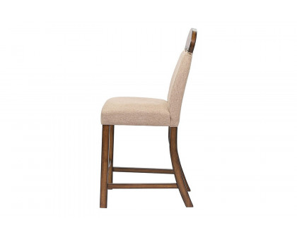 ACME - Maurice Counter Height Chair (Set-2) in Linen/Oak