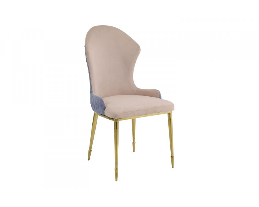 ACME - Caolan Side Chair (Set-2) in Tan/Lavender/Gold