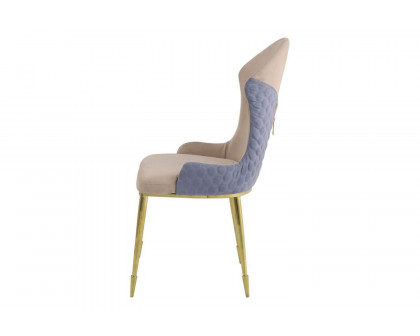 ACME - Caolan Side Chair (Set-2) in Tan/Lavender/Gold