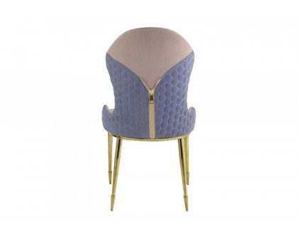 ACME - Caolan Side Chair (Set-2) in Tan/Lavender/Gold