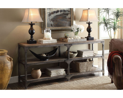 ACME - Gorden Weathered Oak Console Table