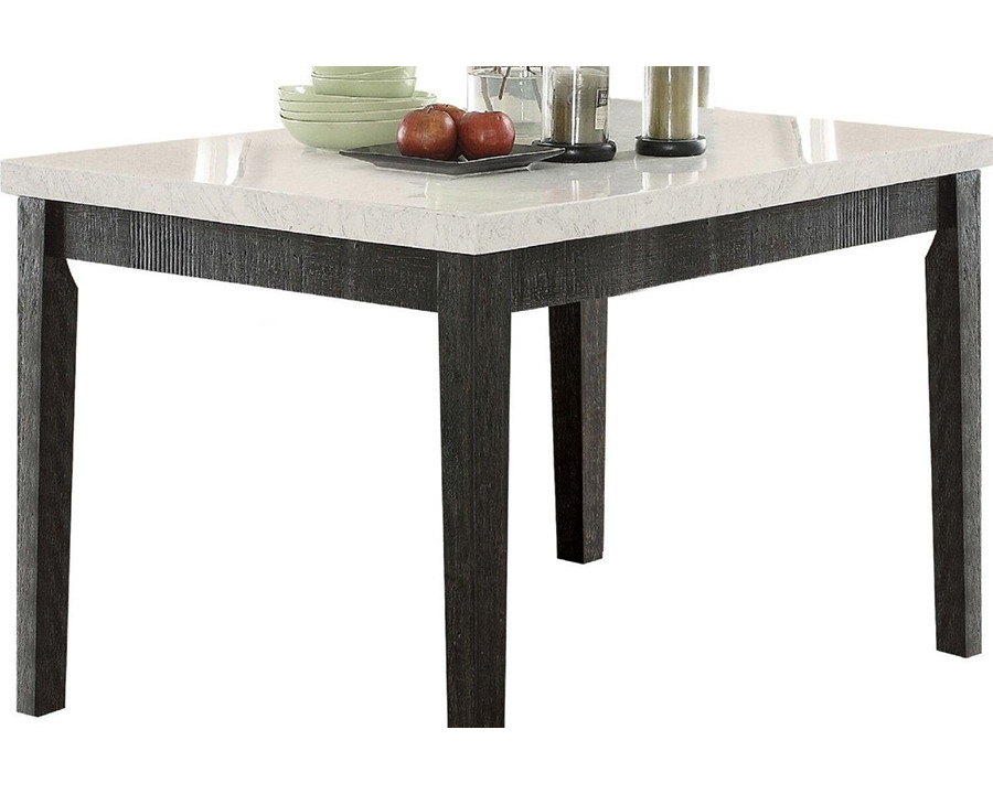 ACME - Nolan Counter Height Table in White Marble Top/Salvage Dark Oak