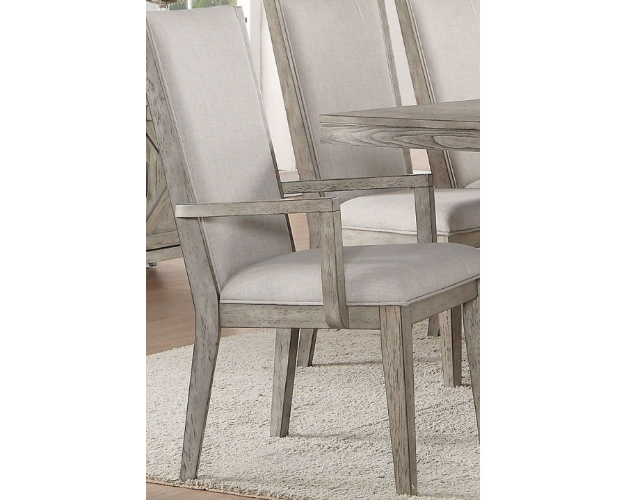 ACME - Rocky Arm Chair (Set-2) in Gray Oak