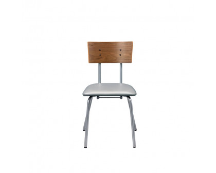 ACME - Jurgen Side Chair (Set of 2) in Gray/Oak/Silver