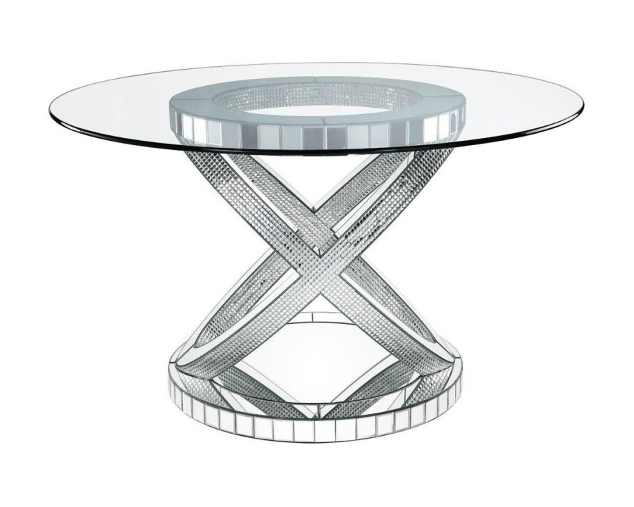 ACME - Ornat Dining Table in Faux Square Diamonds (72950)