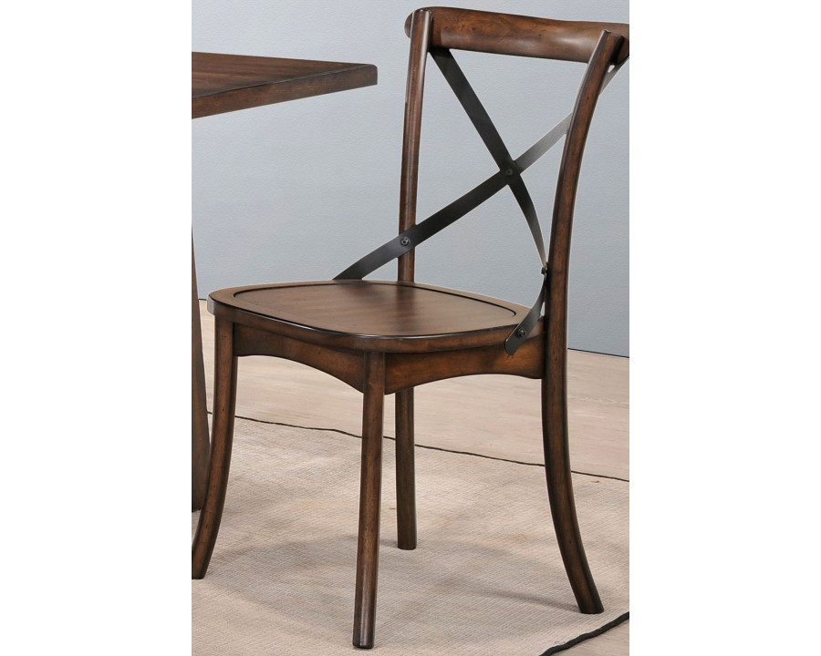 ACME - Kaelyn Side Chair (Set-2) in Dark Oak/Black Metal