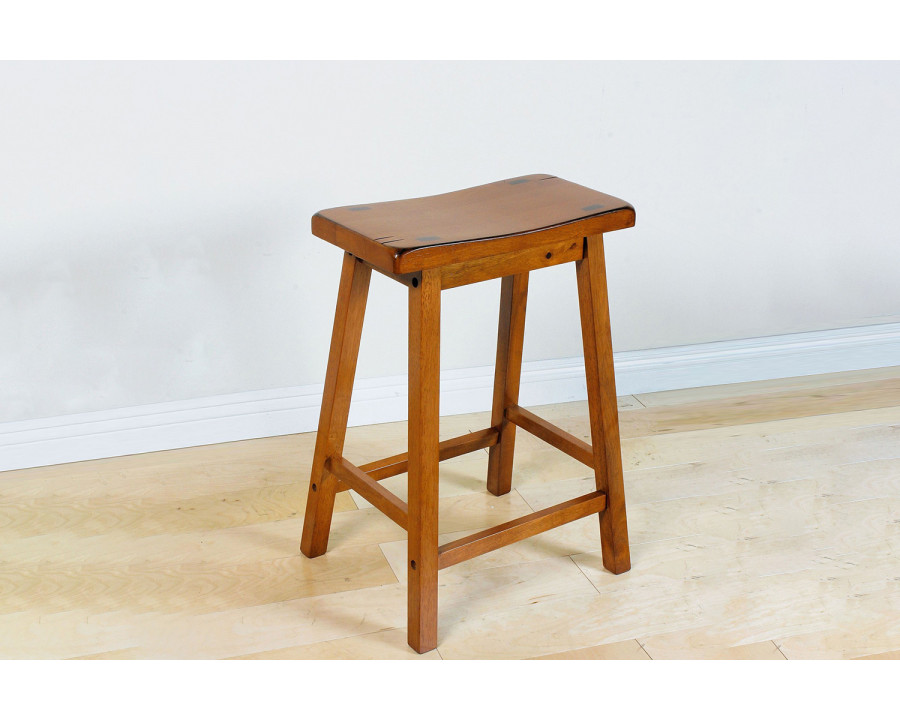 ACME Gaucho Counter Height Stool Set of 2 - Oak