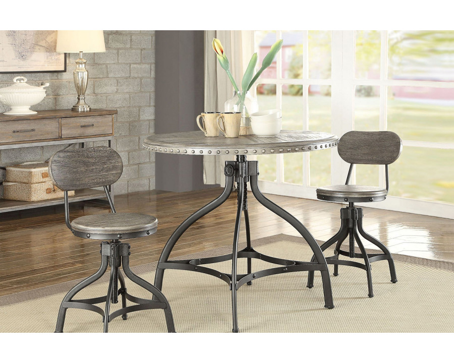 ACME - Fatima 3 Piece Adjustable Counter Height Dining Set