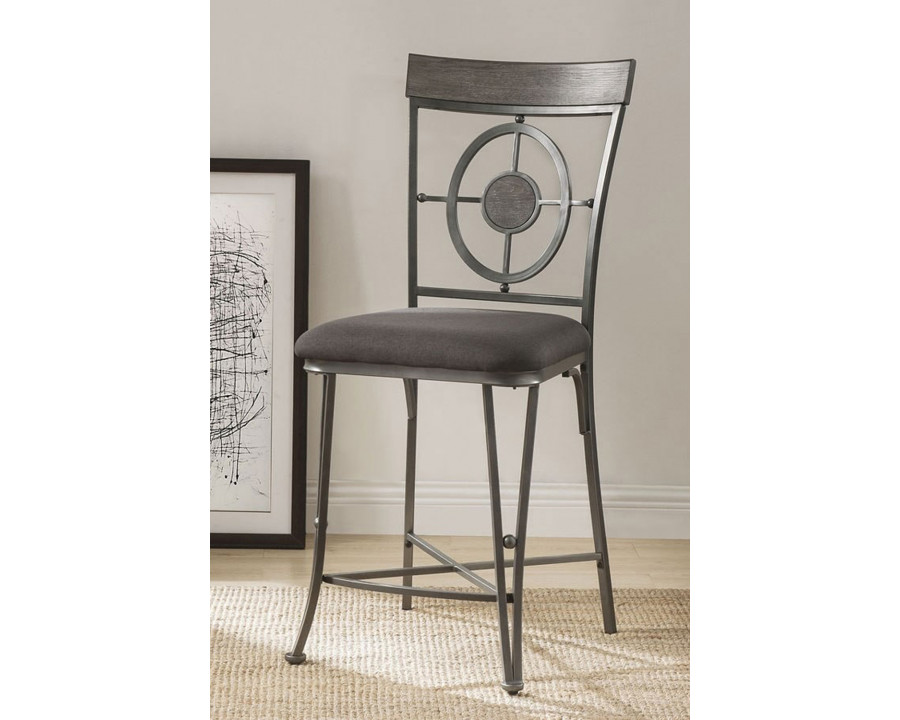 ACME - Landis Counter Height Chair (Set-2) in Gunmetal