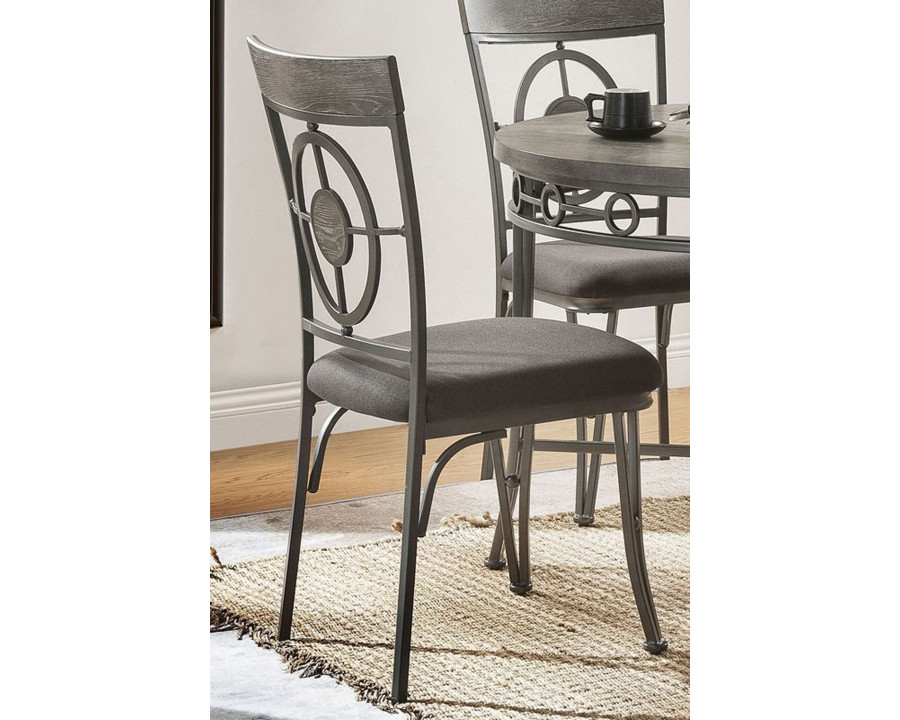 ACME - Landis Side Chair (Set-2) in Brown/Gunmetal