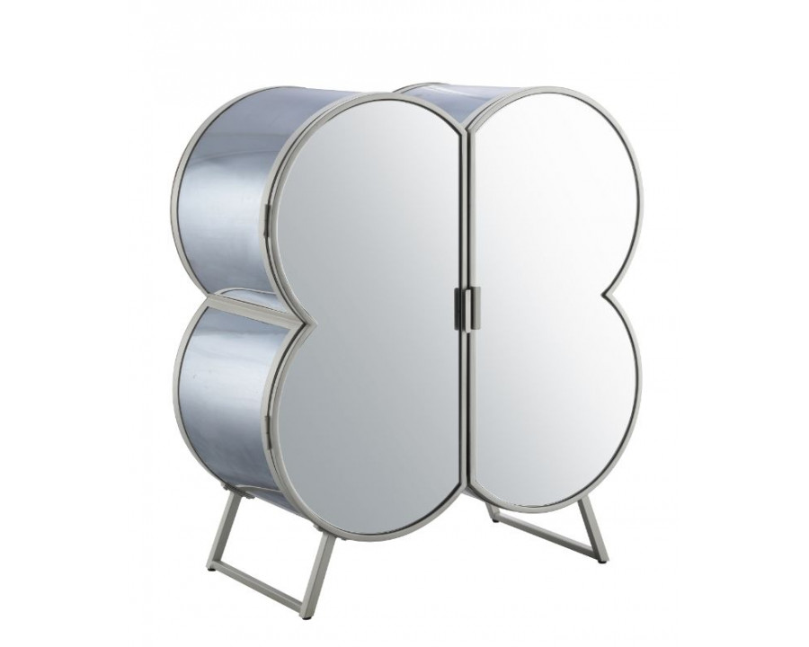 ACME - Clover Cabinet in Silver/Champagne