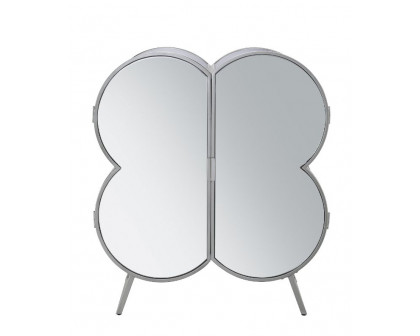 ACME - Clover Cabinet in Silver/Champagne