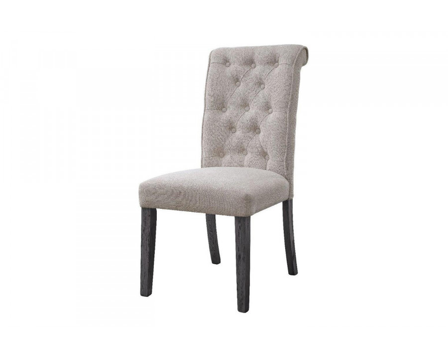 ACME - Yabeina Side Chair (Set-2) in Beige/Gray