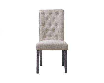 ACME - Yabeina Side Chair (Set-2) in Beige/Gray