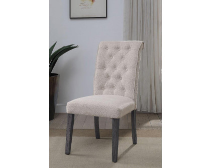 ACME - Yabeina Side Chair (Set-2) in Beige/Gray