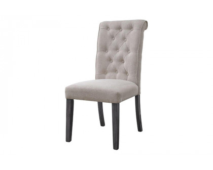 ACME - Yabeina Side Chair (Set-2) in Beige/Gray