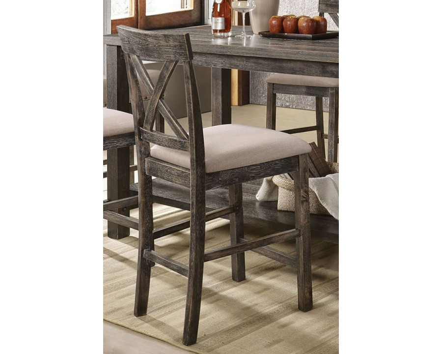 ACME Martha II Counter Height Chair Set of 2 - Weathered Gray