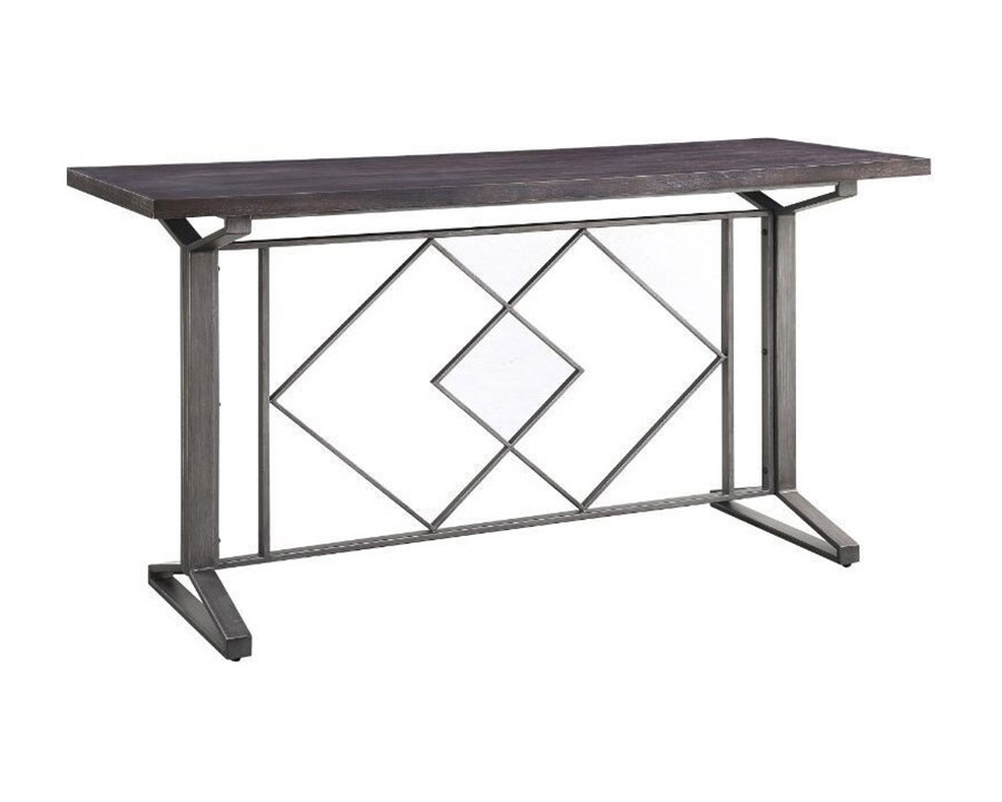 ACME - Evangeline Counter Height Table in Salvaged Brown/Black